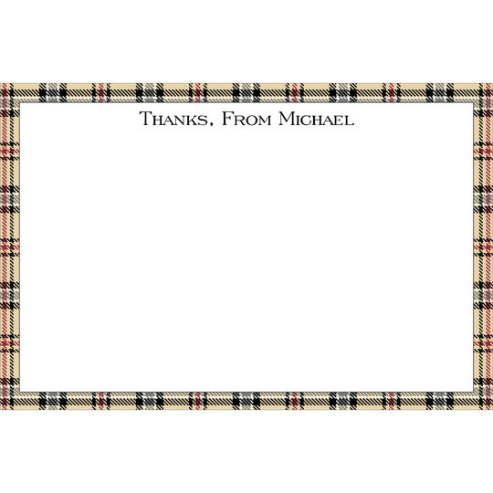 Town Plaid Flat Note Cards